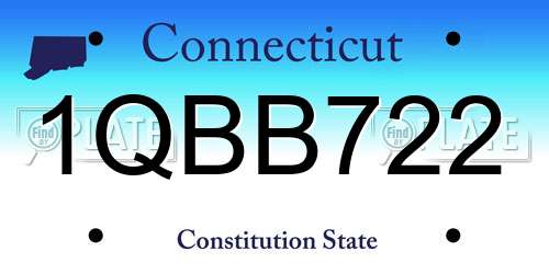 1QBB722 Connecticut License Plate