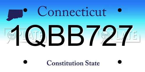 1QBB727 Connecticut License Plate