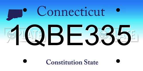 1QBE335 Connecticut License Plate