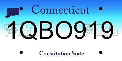 1QBO919 Connecticut License Plate