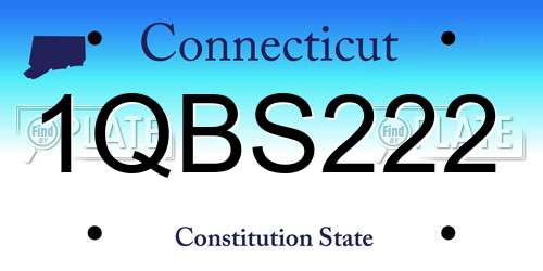 1QBS222 Connecticut License Plate