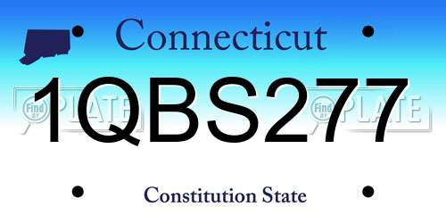 1QBS277 Connecticut License Plate