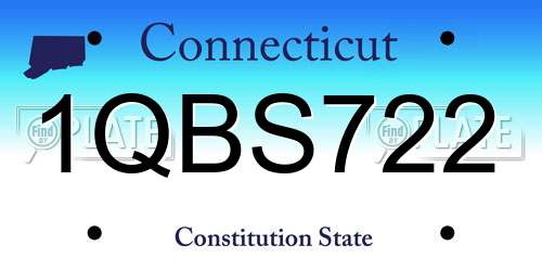 1QBS722 Connecticut License Plate