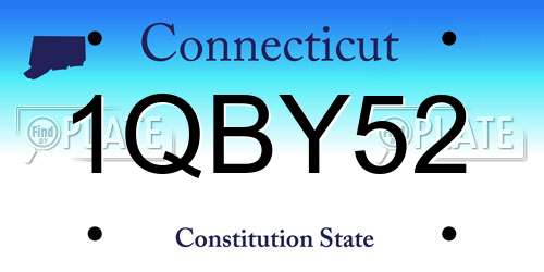1QBY52 Connecticut License Plate