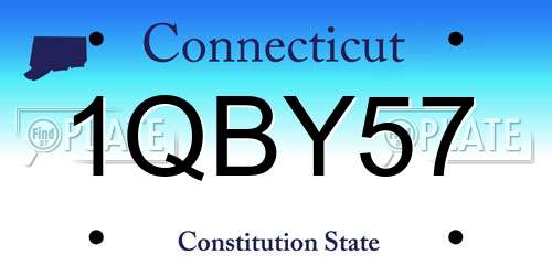 1QBY57 Connecticut License Plate
