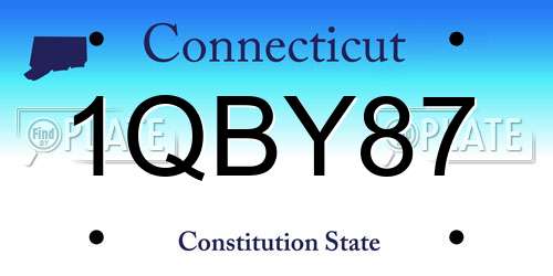 1QBY87 Connecticut License Plate