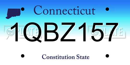 1QBZ157 Connecticut License Plate