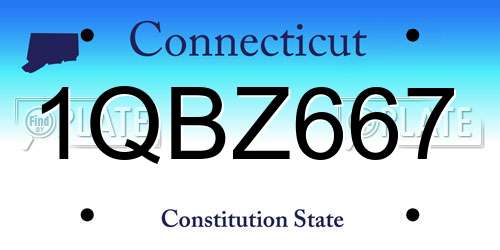 1QBZ667 Connecticut License Plate