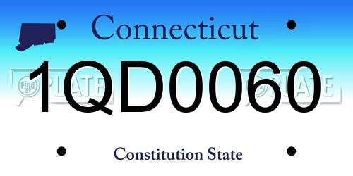 1QD0060 Connecticut License Plate