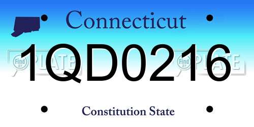 1QD0216 Connecticut License Plate