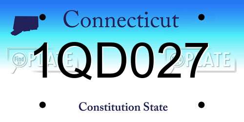1QD027 Connecticut License Plate
