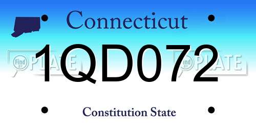 1QD072 Connecticut License Plate