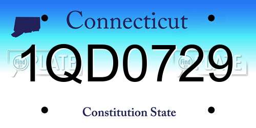1QD0729 Connecticut License Plate