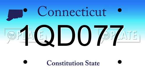 1QD077 Connecticut License Plate