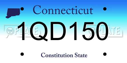 1QD150 Connecticut License Plate