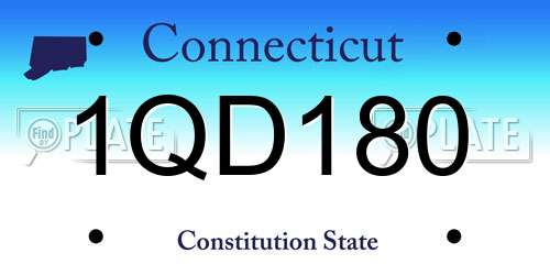 1QD180 Connecticut License Plate
