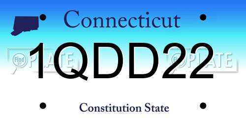 1QDD22 Connecticut License Plate