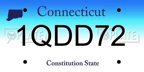1QDD72 Connecticut License Plate