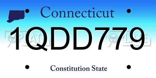 1QDD779 Connecticut License Plate
