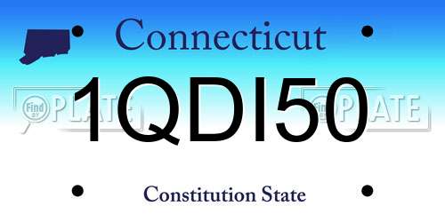 1QDI50 Connecticut License Plate
