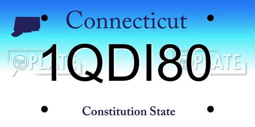 1QDI80 Connecticut License Plate