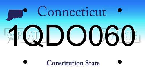 1QDO060 Connecticut License Plate