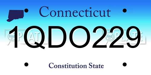 1QDO229 Connecticut License Plate