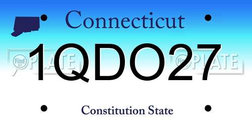 1QDO27 Connecticut License Plate