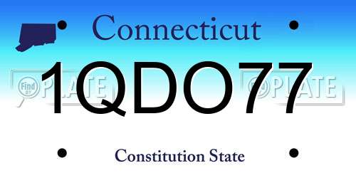 1QDO77 Connecticut License Plate