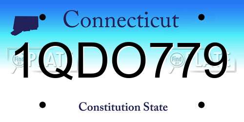 1QDO779 Connecticut License Plate