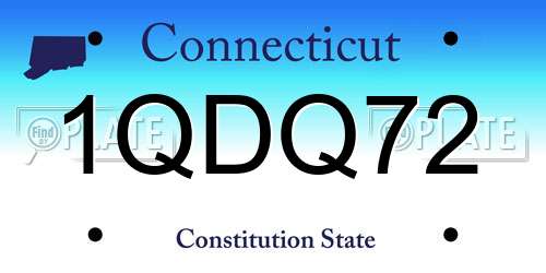 1QDQ72 Connecticut License Plate