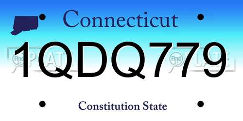 1QDQ779 Connecticut License Plate