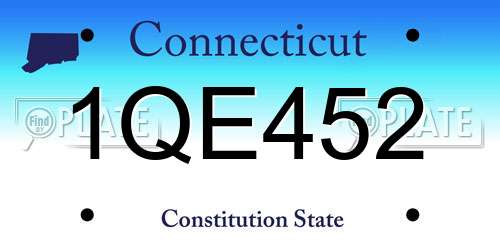 1QE452 Connecticut License Plate