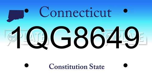 1QG8649 Connecticut License Plate
