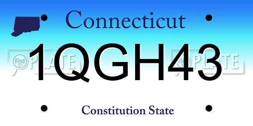 1QGH43 Connecticut License Plate