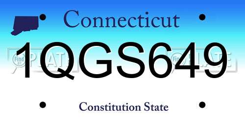 1QGS649 Connecticut License Plate