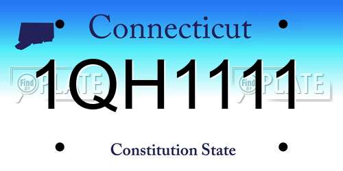 1QH1111 Connecticut License Plate