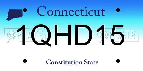 1QHD15 Connecticut License Plate