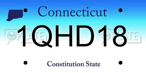 1QHD18 Connecticut License Plate