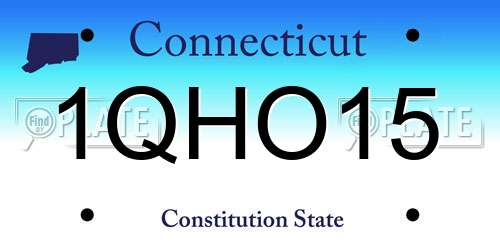 1QHO15 Connecticut License Plate
