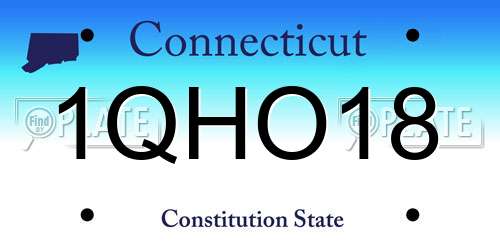1QHO18 Connecticut License Plate