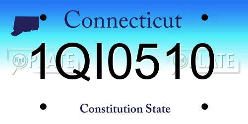 1QI0510 Connecticut License Plate