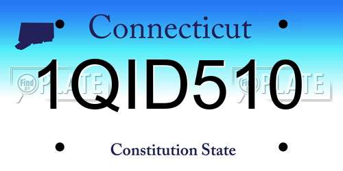 1QID510 Connecticut License Plate