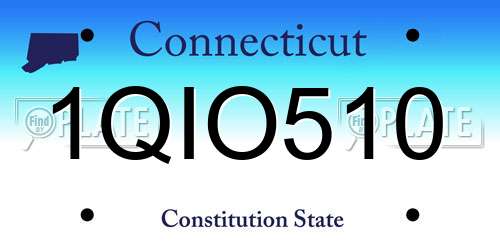1QIO510 Connecticut License Plate