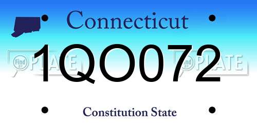 1QO072 Connecticut License Plate
