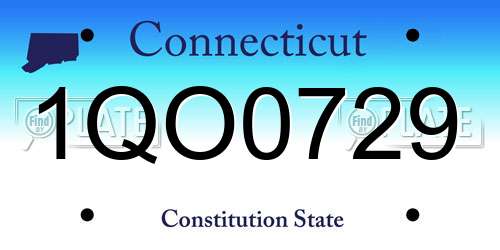 1QO0729 Connecticut License Plate