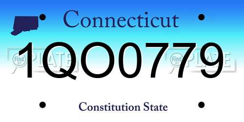 1QO0779 Connecticut License Plate