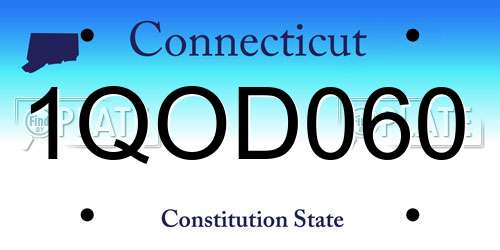 1QOD060 Connecticut License Plate
