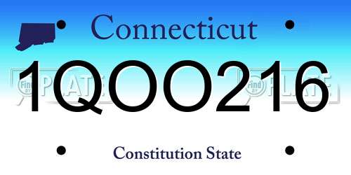 1QOO216 Connecticut License Plate