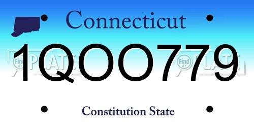 1QOO779 Connecticut License Plate